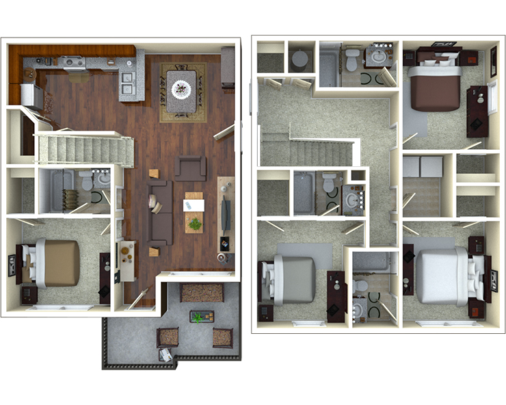 4BR/4BA - Courtyard 4 Floor plan