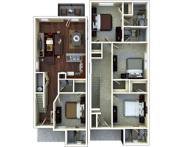 4BR/4.5BA - Springmore Floor plan