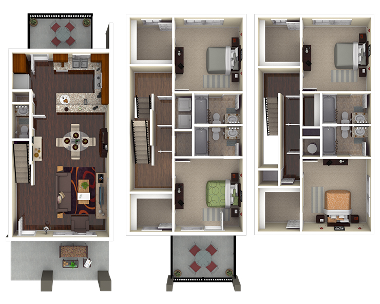 4BR/4.5BA - Milledge 4 Floor plan